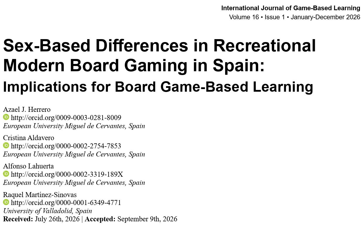 ¿Juegan hombres y mujeres de la misma manera? Diferencias en el hobby de los juegos de mesa modernos en España Herrero-2026-IJGBL